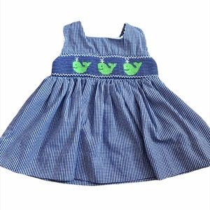Royal Child Whale Smocked Dress